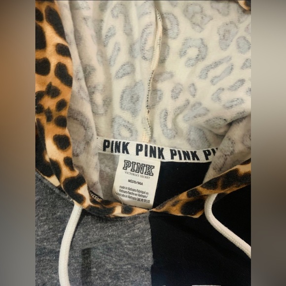 PINK VS CHEETAH COLORBLOCK HOODIE MEDIUM - Picture 6 of 6